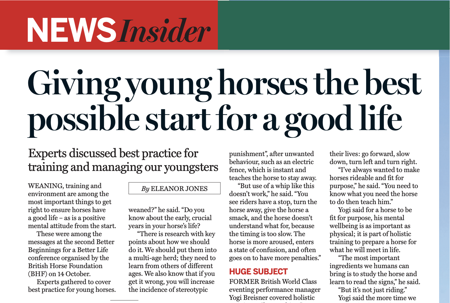 Horse and Hound Article - BHF